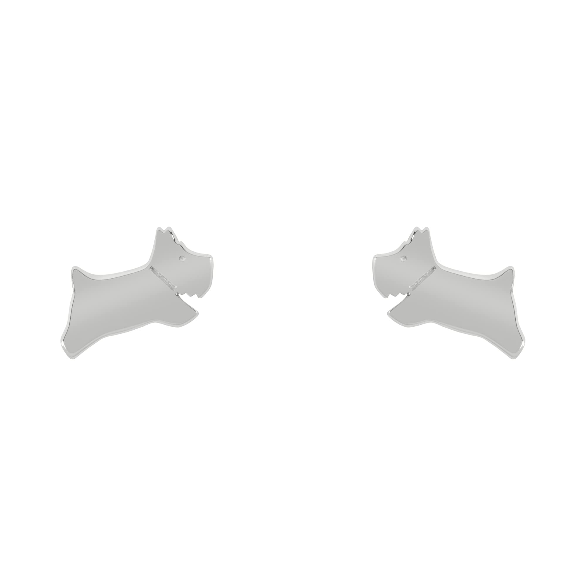 RADLEY Ladies Polished Silver Plated Sterling Silver Jumping Dog Stud Earrings RYJ1223, One Size