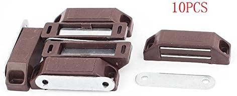 Copapa Magnetic Catch Plastic Housing Plate Drawer Door Cabinet Door Catch Latch Closures (M, Brown)