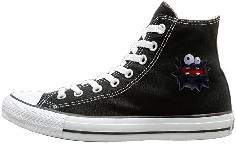 Candyy Cartoon 3D Action Figure Comfortable Unisex Flat Canvas High Top Sneaker 42 Black