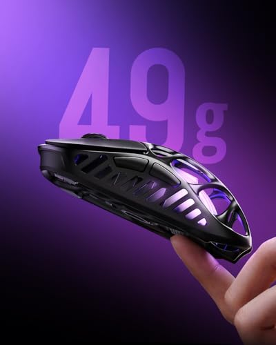GravaStar Mercury X Pro Ultralight Magnesium Alloy Esports Wireless Gaming Mouse, 8K Hz HyperPolling, Lightweight Design 49g, 32K DPI, Paw 3950 Sensor, Tri-Mode, RGB, Programmable Buttons-Grey