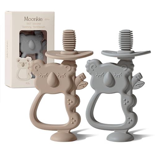 Moonkie Teething Toy Set Koala Warm Taupe Lunar Grey