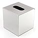 KINGSO Square Stainless Steel Tissue Box Holder Desk Organizer for Home Office Hotel