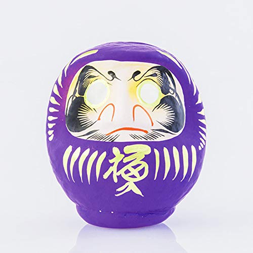 Yoshida Daruma 12cm Daruma Doll, Made of Paper, Size 2 (Purple), Good Luck Charm