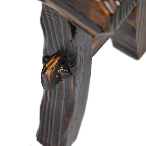 Geboor Wood Foot Stool Waterproof Anti Corrupt Carbonized Material Free Assembly Dark Brown