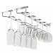 Wallniture Brix Wine Glass Holder Under Cabinet Organizer for Kitchen Organization and Storage Chrome Finish 17 Inch Set of 2