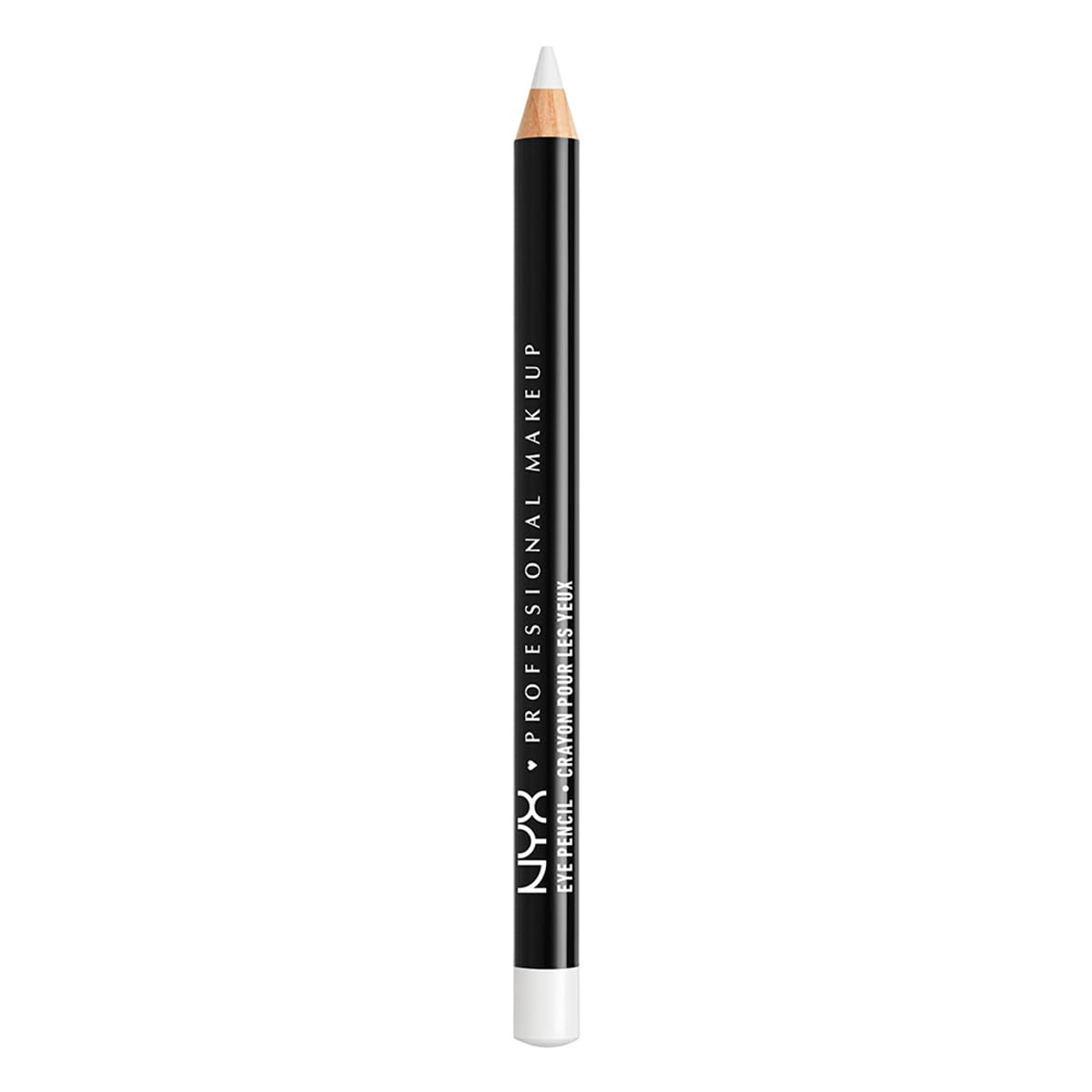 NYX Professional Makeup Slim Eye Pencil, Creamy Long-Wearing Eyeliner with Bleed-Resistant Formula, Precise Sharpenable Tip for Defined Eye Looks, Shade: 906 White