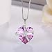 Grace Women’s Necklace,Heart Necklace,Pendant Necklace Made with Austria Crystal, Fashion Jewelry(Pink)