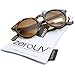zeroUV - Vintage Inspired Small Round Circle Key Hole Retro P3 Sunglasses with Rivets