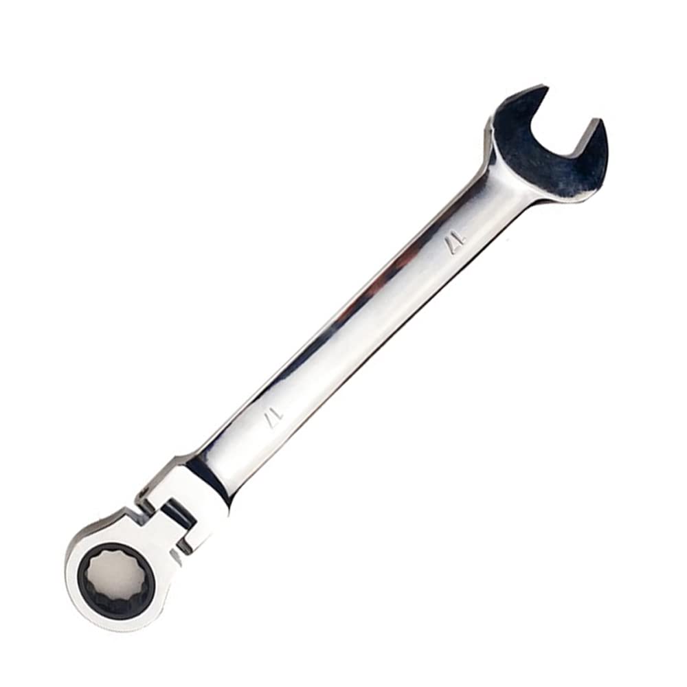 Vokenforu 17mm Flex-Head Ratchet Spanners, Metric Wrench, Chrome Vanadium Steel, Ratcheting Combination Wrench, Tool Wrench for Car Bicycle Repair at Home Workshop