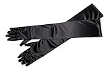 Utopiat Audrey Style Long Black Satin Gloves Inspired By Breakfast At Tiffany's