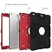 iPad 9.7 2017 2018 Case, ZHK Rugged Heavy Duty Shockproof Hybrid Hard PC Bumper Silicone Dual Layer Protective Case with Kickstand for iPad 5th/6th Generation - Black/Red