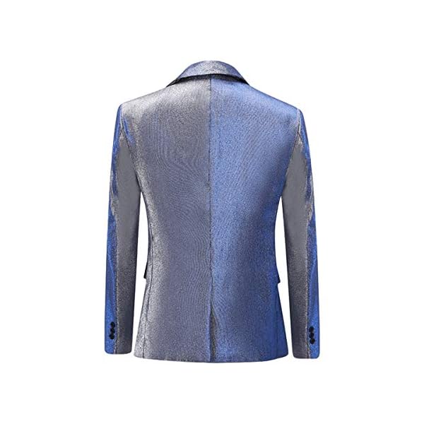 Mens Shimmer Dress Suit Jacket 1 Button Tux Blazer Dinner Sport Coat - Image 4