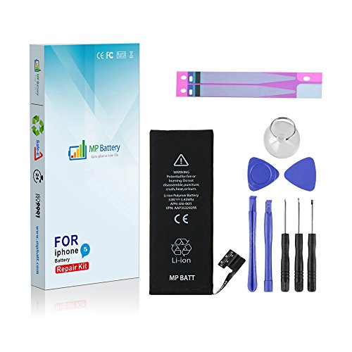 MPBATT Battery for iPhone 5 3.8v 1440 mAh Li-ion Polymer Mobile Phone Battery with All Repair Tool Kits (not 5S or 5C)