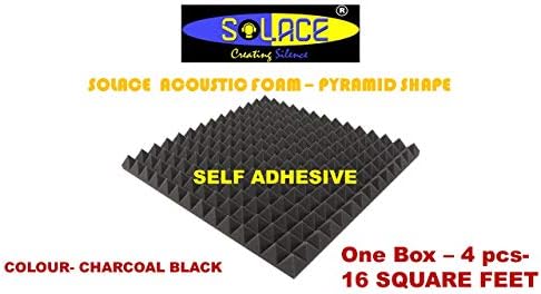SOLACE ACOUSTIC® Pyramid Studio Acoustic Foam - 16 SQFT- 4 PCS- SIZE- 2 FEET X 2 FEET X 50MM.