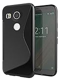 Nexus 5X Case, Cimo [Wave] Premium Slim TPU Flexible Soft Case for LG Google Nexus 5X (2015) - Black