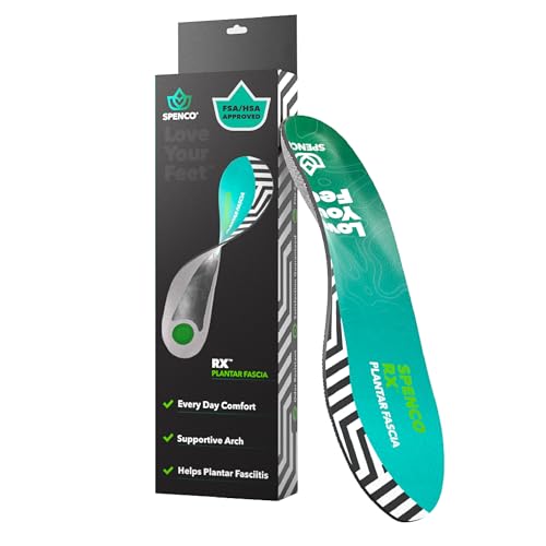 Spenco RX Full Length Plantar Fascia Insoles (FSA&HSA Eligible), Arch Support, Gel Heel Cushion, Trim-to-Fit, Men's 7-13