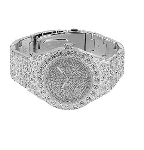 Iced Out Hip Hop Watch Cubic Zirconia Diamonds Gold Color Silver Jewelry Bust Down AP Watch Supreme Necklace Rapper Bling Rollex Skelton