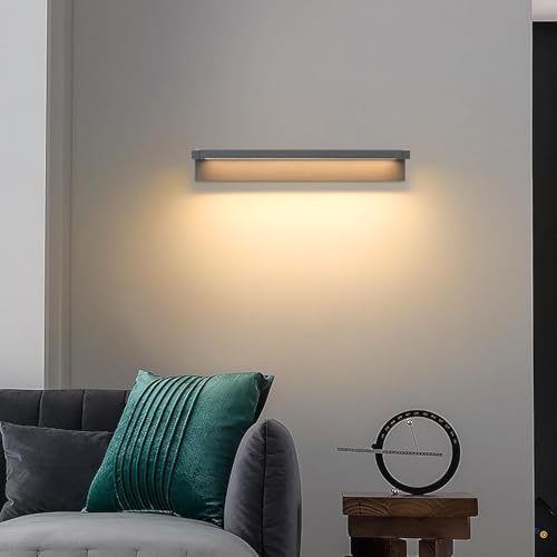 52W LED Wall Sconce, Interior and Exterior Wall Sconce, 3000K Outdoor Lighting with 350° Rotating Panel, Outdoor Wall Light with IP65 Waterproof Protection, Garden and Terrace, Dark Grey