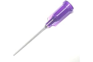 SANANTS 21 Ga 1 Inch Blunt Tip Dispensing Needle with Luer Lock, Precision Applicator (Purple,50 PCS)