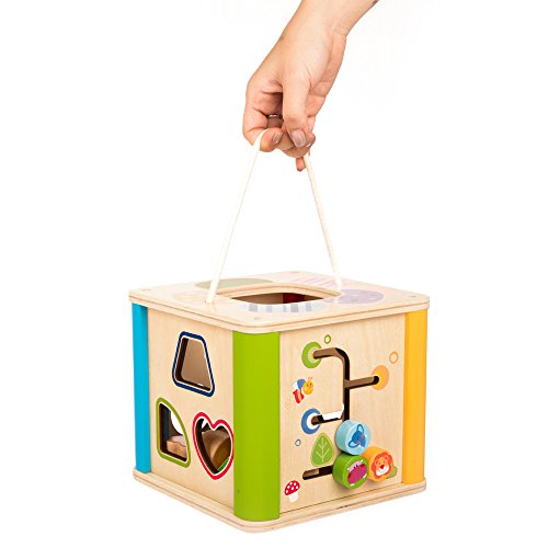 rolimate 7x7x7 inch Colorful Preschool Early Development Wooden Educational Game Toy Gift Box - Activity Centers - Best Birthday Pre-Kindergarten Gift Toy for Age 18 Month and Up Kids Toddlers Baby - Thumbnail 6