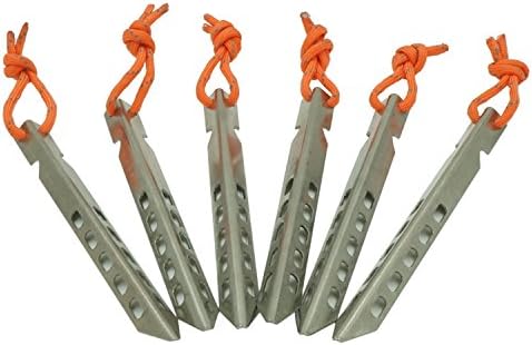 Bestblue Titanium V-shaped Tent Pegs Tent Stake (6-pack)