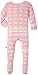 KicKee Pants Essentials Girls Ruffle Footie Pajama, Lotus Elephant, 3-6 Months
