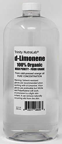 Trinity NutraLab 100% Organic d-Limonene High Purity Food Grade. 32 OZ. Full Concentration. Vastly Superior to Low Grade"Orange Oil"