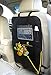 Ease Merchandise Car Seat Organizer - Kick Mats Seat Protectors 2 Pack - 11' Tablet Holder with Large Pocket with Zipper - 2 Cup Holders &Large Drawstring Bag