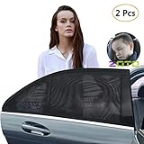 ZOTO Car Rear Window Sun Shade, Premium Breathable Mesh Sun Shield protect Baby/Pet from Sun's Glare & Harmful UV Rays, Universal Car Curtains Fit For Cars, Trucks and SUV's (Pack of 2,Large Size)