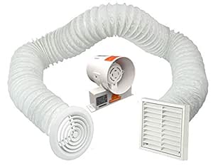 4 "ventilador Extractor en línea con temporizador - Kit completo