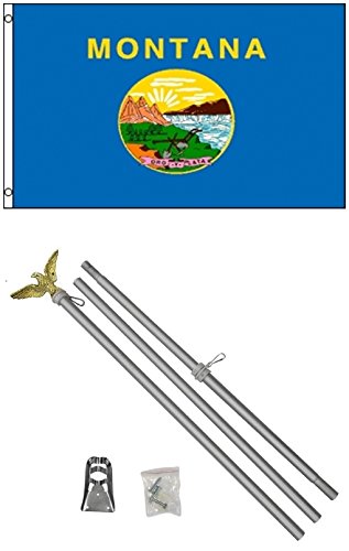 NEW 3'x5' MONTANA State Flags Polyester w/ 6' Aluminum POLE Kits