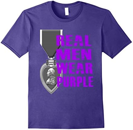 Mens Real Men Wear Purple - Purple Heart Day August 7th shirt Large Purple