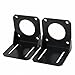 DROK 2Pcs Steel Black Nema 23 Stepper Motor Mount Bracket, Strong 57 Stepper Motor Holder Fixed Seat