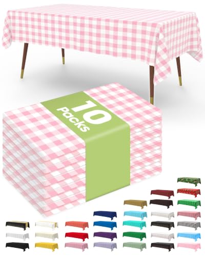 Pureegg Pink Plaid Table Cloth