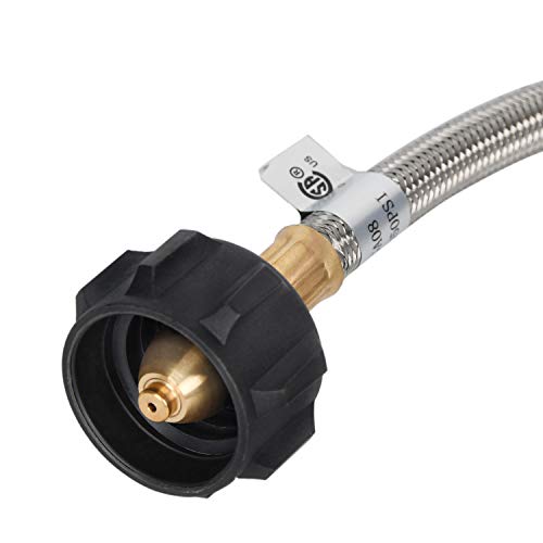 GGC 1.5 FT Stainless Braided RV Propane Pigtail Hose QCC1 Connector