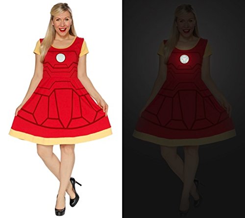 Iron man Marvel Costume dress with a glow in the dark arc reactor