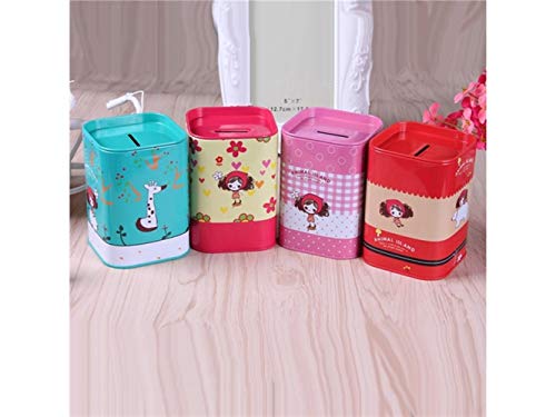 Saving Money Box Tinplate Creative Coin Counting Money Jar Piggy Bank Storage Box Money Box_(Red) Money Pot - Thumbnail 4