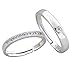 TIDOO Jewelry 1 Pair Wedding Rings for Women and Men Pure 925 Sterling Silver Jewelry Cubic Zirconia CZ Opening Couple Rings