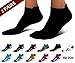 SB SOX 2-Pair Compression Running Socks for Men and Women – Low Cut/Ankle Athletic Socks for All-Day Wear (Large, Solid Black)