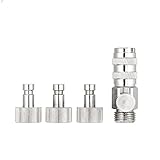KKmoon Airbrush Accessories Air Brush Quick Release Plug Coupling Disconnect Coupler W/Adjustment Control Valve 3 Male 1/8in Adapters