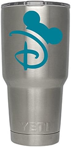 Classy Vinyl Creations Disney 'D' (Teal) Decals for Yeti Cups - Car Sticker - Car Decal - Window Sticker for Tumbler, Cup, Car, Truck, Wall, Notebook, SUV, Computer, Laptop, Motorcycle, Helmet (Teal)