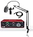 Focusrite Scarlett Solo 3rd Gen USB Audio Interface Bundle with AT2035 Microphone, Knox Studio Stand, Pop Filter and XLR Cable (5 Items)