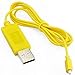 Dacawin RC Helicopter Syma S107 S105 USB Mini Charger Charging Cable Parts (Yellow)