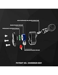 revonext in Ear auriculares, cancelación de ruido auriculares Triple conductor en la oreja Auriculares banlanced Inducido con carcasa de metal dinámico HIFI Bass auriculares (sin micrófono)