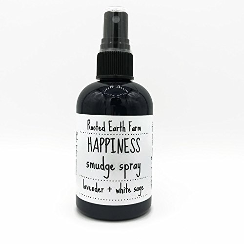 4 oz Happiness Smudge Spray, Lavender Room and Body Mist, White Sage Energy Cleansing