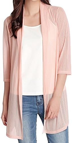 THIN MORE Women's Cardigans Sweaters for Women Summer Lightweight 10 Pink