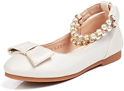 Alicorn Girl's Beige Ankle Strap Dress Ballet Flat Shoes 11 M US Little Kid