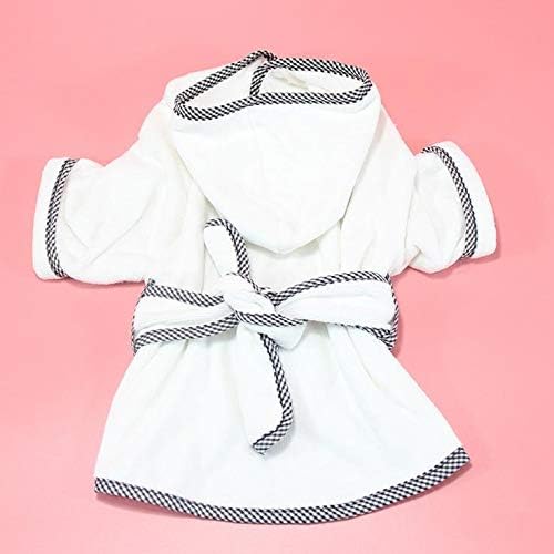 Dog Bathrobe, Microfiber Fast Drying Absorbent Hooded Bath Towel for Cats Puppy Small Medium Dogs White S - Image 4