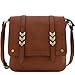 ALYSSA Double Compartment Large Flapover Crossbody Bag (Brown)