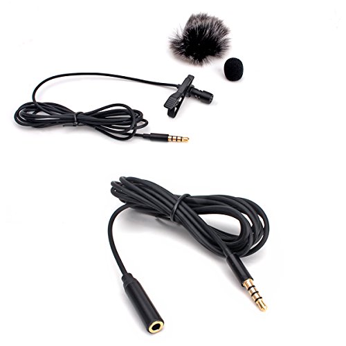 ZRAMO Metal Tie Clip Clip-on Lapel/Lavalier Microphone Condenser Microphone set for Recording, Youtube, DSLR, Interview, Camera, iPhone Android PC Video Conference, Podcast use-with fuzzy windscreen - Thumbnail 2